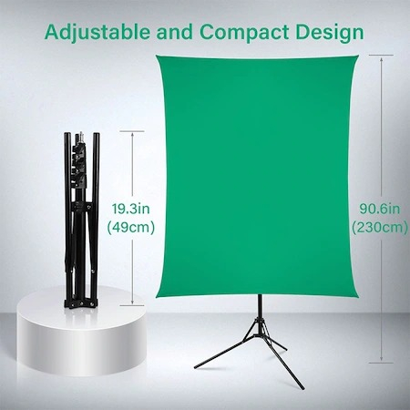 Perete Fundal Studio Verde Suport fundal pentru streaming cu panza Chroma Key, Green Screen 150x200cm [4]