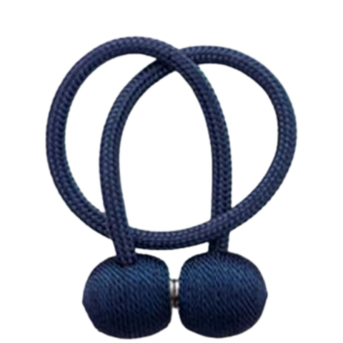 Suport magnetic pentru perdele, snur decorativ impletit, 44 cm, bleumarin, magnet puternic [2]