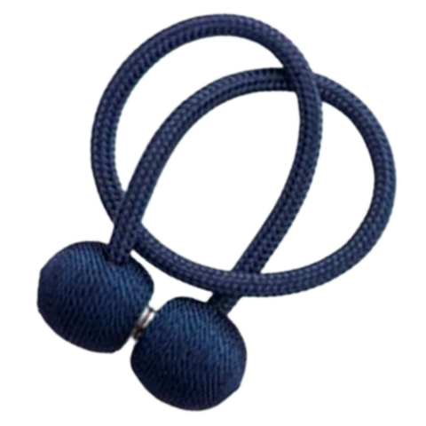 CASA & GRADINA - Suport magnetic pentru perdele, snur decorativ impletit, 44 cm, bleumarin, magnet puternic