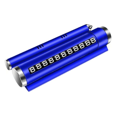 ARTICOLE AUTO - Suport numar telefon parcare auto multifunctional, suport telefon, spargere geam, compartiment parfum, aluminiu PC, albastru