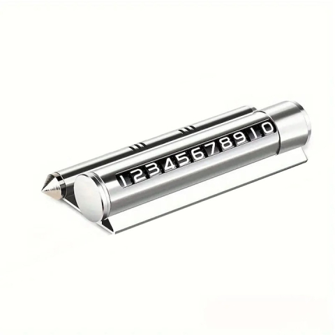 ARTICOLE AUTO - Suport numar telefon parcare auto multifunctional, suport telefon, spargere geam, compartiment parfum, aluminiu PC, argintiu