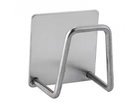 CASA & GRADINA - Suport pentru burete de bucatarie, adeziv, inox, argintiu, 4.5 x 4.5 x 3 cm