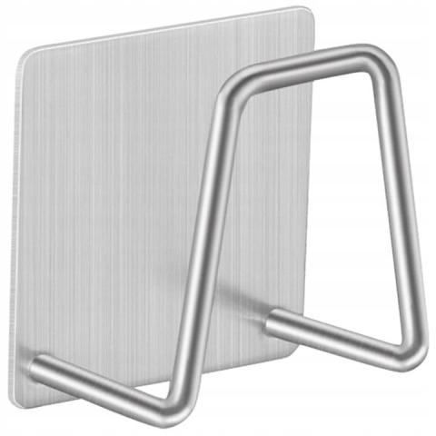 Suport pentru burete de bucatarie, adeziv, inox, argintiu, 4.5 x 4.5 x 3 cm [5]