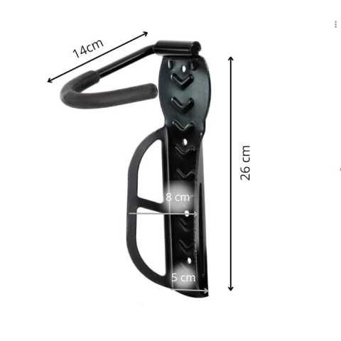 Suport perete bicicleta, set 2 carlige metalice, montaj vertical, rezistenta 30 kg, negru [9]