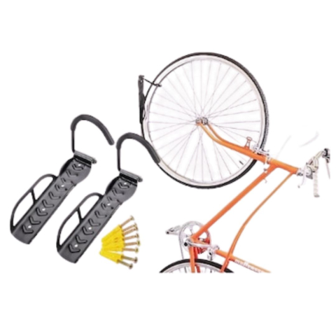 Suport perete bicicleta, set 2 carlige metalice, montaj vertical, rezistenta 30 kg, negru [7]