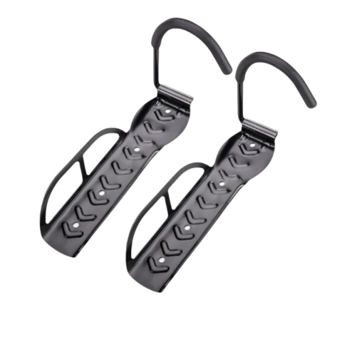 Suport perete bicicleta, set 2 carlige metalice, montaj vertical, rezistenta 30 kg, negru [5]