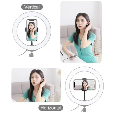 Suport pliabil pentru telefon, hands-free cu clema si montare cu surub 1/4, compatibil smartphone si lumina LED pentru streaming si filmari [3]