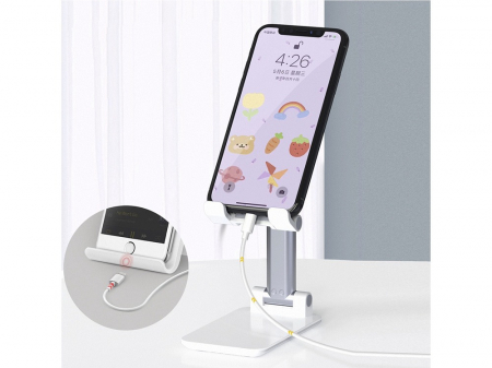 Suport pliabil universal pentru telefoane si tablete de pana la 10 inch - Alb [6]