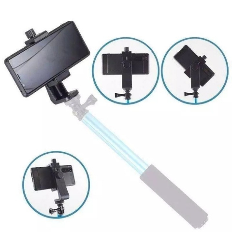 Suport telefon 360° cu menghina,2x filet universal 1/4, prindere universala si telecomanda bluetooth [2]