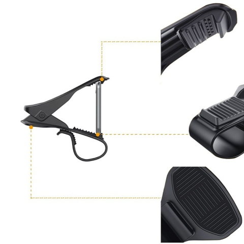 Suport telefon auto pentru bord cu clema reglabila, universal, prindere sigura, utilizare cu o mana, negru [10]