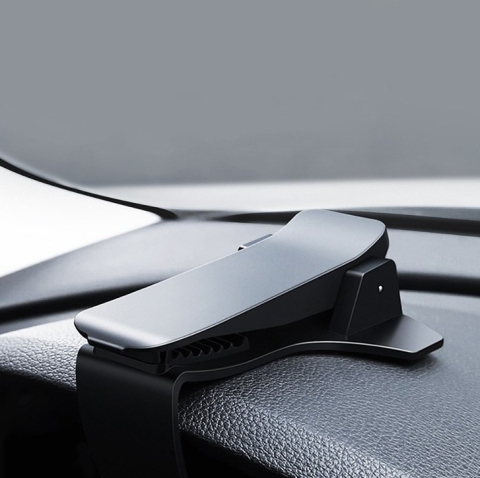 Suport telefon auto pentru bord cu clema reglabila, universal, prindere sigura, utilizare cu o mana, negru [16]