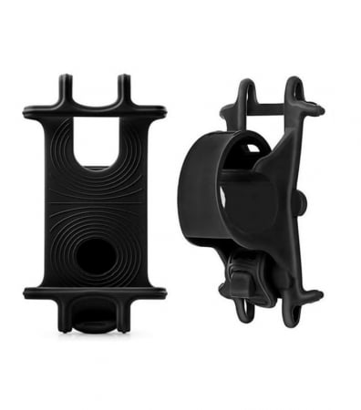 Ciclism - Suport telefon din silicon pentru bicicleta - Negru