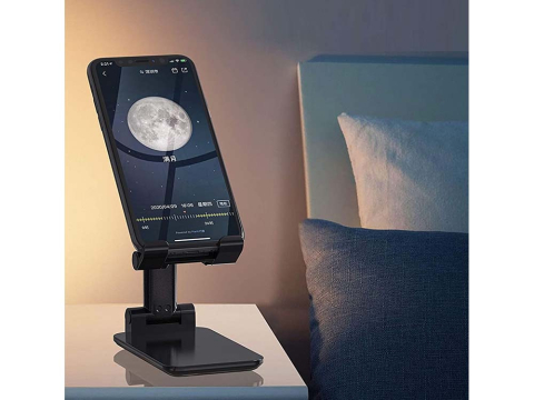 Suport telefon pliabil pentru smartphone si tableta pana la 10 inch (25.4 cm), reglabil, antiderapant, compact, negru [7]