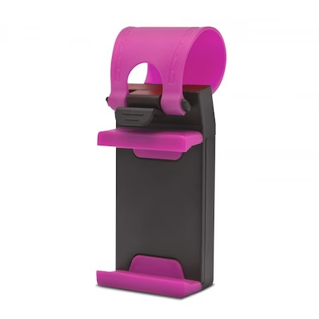 Accesorii auto telefoane - Suport auto universal telefon din silicon prindere pe volan - Mov