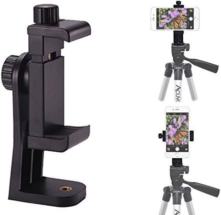 Suport telefon rotativ pentru trepied cu prindere reglabila 55-105 mm si montura universala 1/4 inch, adaptor smartphone vertical orizontal, negru [7]