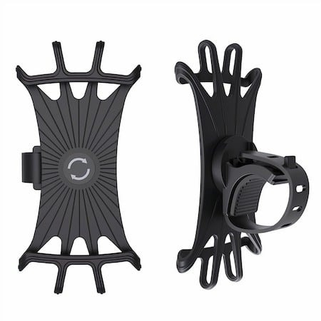 Ciclism - Suport telefon din silicon pentru bicicleta,rotire 360 grade - Negru