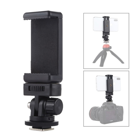 Suport telefon universal,2 filete 1/4 cu adaptor patina reglabil la 180 grade - Negru [2]