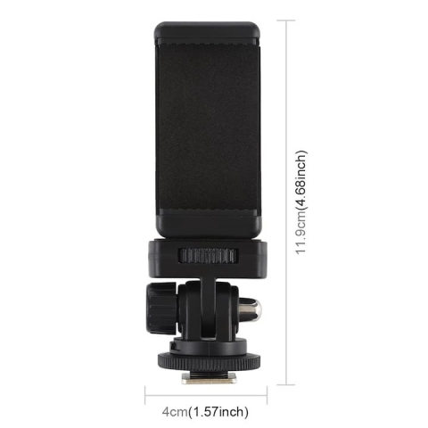 Suport telefon universal,2 filete 1/4 cu adaptor patina reglabil la 180 grade - Negru [3]