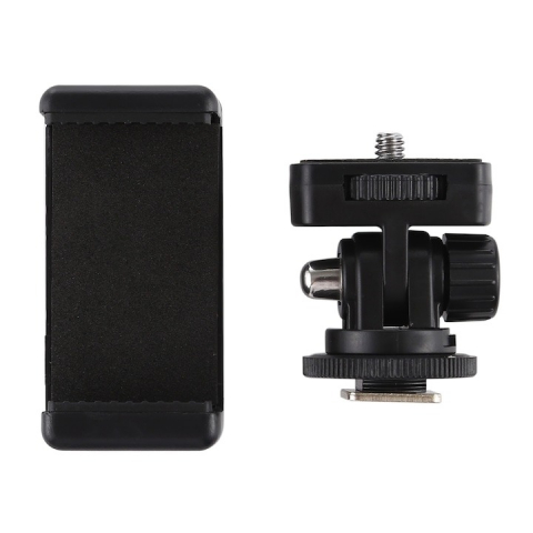 Suport telefon universal,2 filete 1/4 cu adaptor patina reglabil la 180 grade - Negru [1]