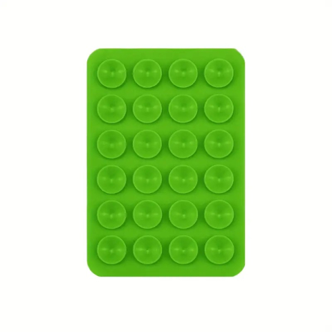 ELECTRONICE - Suport telefon verde 8 x 5,5 x 1 cm, 24 ventuze, silicon flexibil