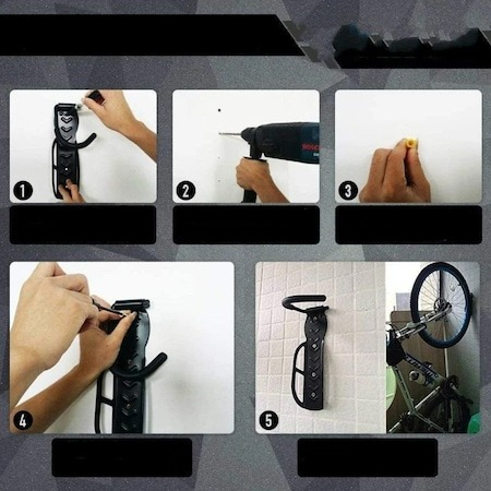 Suport universal din otel pentru biciclete, rezistent, anti zgarieturi - Negru [9]