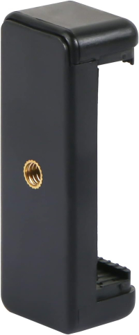 ECHIPAMENTE FOTO - Suport universal pentru telefon cu montura trepied 1/4 inch, adaptor smartphone reglabil pentru monopied, selfie stick si mini trepied, negru