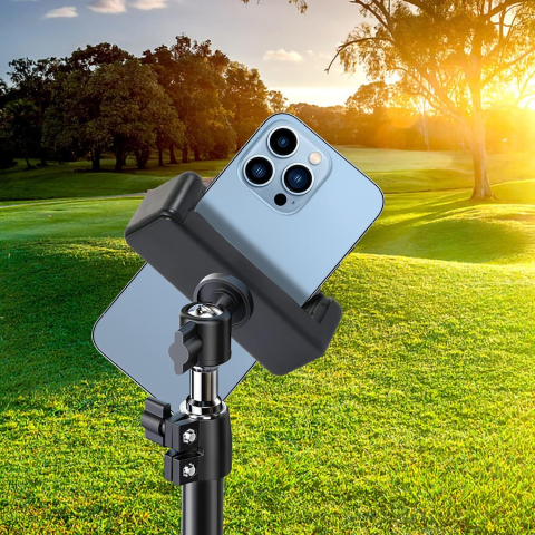 Suport universal pentru telefon cu montura trepied 1/4 inch, adaptor smartphone reglabil pentru monopied, selfie stick si mini trepied, negru [6]