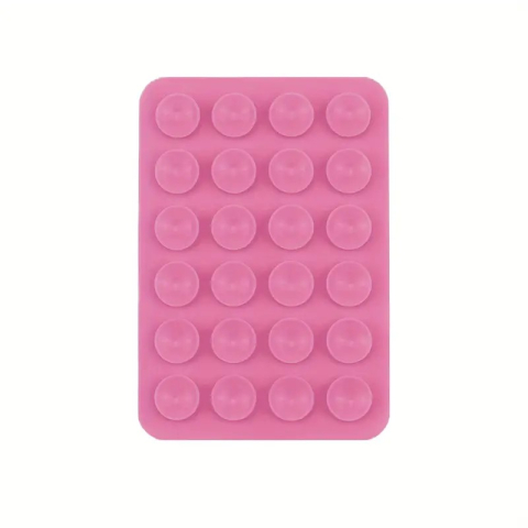 Diverse - Suport universal roz 8 x 5,5 x 1 cm pentru telefon, silicon flexibil cu 24 ventuze