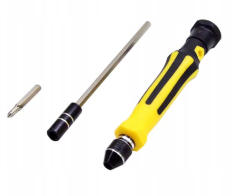 Surubelnita multifunctionala 42 capete, cu penseta si tija de extensie pentru zone greu accesibile, galben [1]