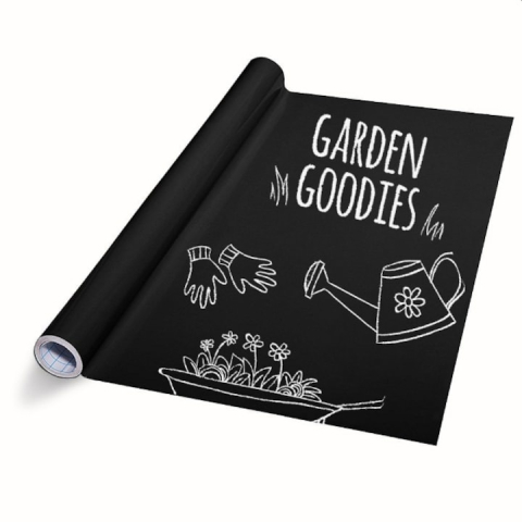 Tabla adeziva neagra pentru scris si desenat, 200 x 45 cm, cu folie autoadeziva tip tabla de scris si 5 x crete colorate, ideala pentru scoala, acasa sau restaurant [19]