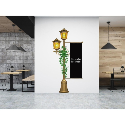 Tabla adeziva neagra pentru scris si desenat, 200 x 45 cm, cu folie autoadeziva tip tabla de scris si 5 x crete colorate, ideala pentru scoala, acasa sau restaurant [3]