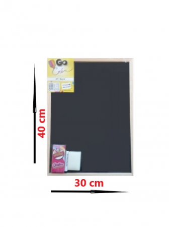 Jucării Interactive - Tabla din lemn pentru copii,desenat si colorat, 30x40 cm, crete,burete si marker incluse - Multicolor