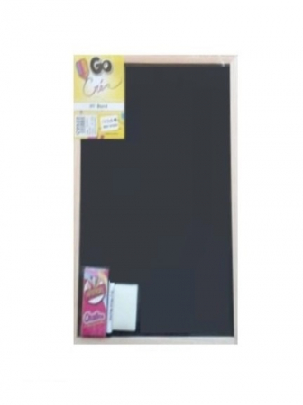 Jucării Interactive - Tabla din lemn pentru copii,desenat si colorat, 40x60 cm, crete,burete si marker incluse - Multicolor