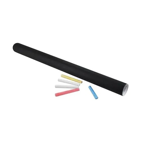 Jucării Interactive - Tabla de scris pentru copii, tip autocolant Negru pentru perete 45x200 cm,crete incluse