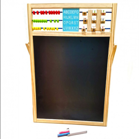 Tabla magnetica cu 2 fete, litere si cifre magnetice incluse, numaratoare, 54x36 cm - Multicolor [2]