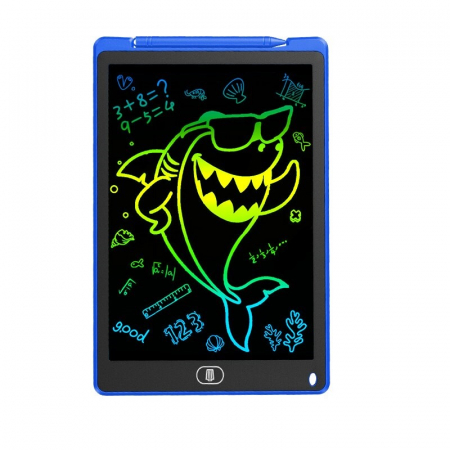 Tablete grafice desen - Tableta grafica de desenat pentru copii,color de 10 inch diagonala, cu buton de stergere si creion - Albastru
