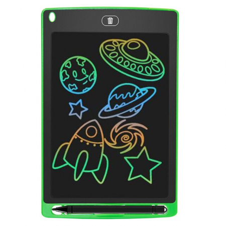 Tablete grafice desen - Tableta grafica de desenat pentru copii,color de 10 inch diagonala, cu buton de stergere si creion - Verde