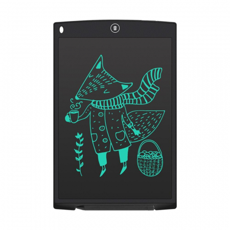 Tablete grafice desen - Tableta grafica de desenat pentru copii de 12 inch diagonala, cu buton de stergere si creion - Negru