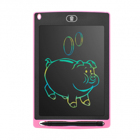 Tablete grafice desen - Tableta grafica de desenat pentru copii,color de 10 inch diagonala, cu buton de stergere si creion - Roz