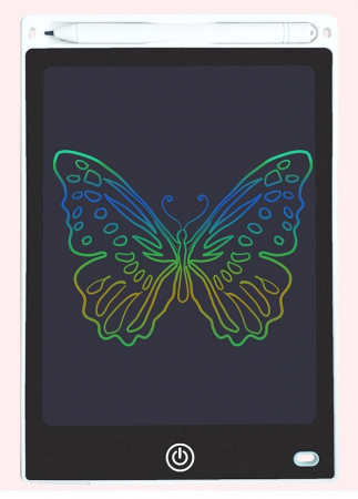 Tablete grafice desen - Tableta grafica de desenat pentru copii,color de 12 inch diagonala, cu buton de stergere si creion - Alb