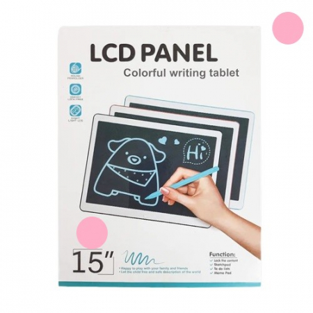 Tablete grafice desen - Tableta grafica de desenat pentru copii,color de 15 inch diagonala, cu buton de stergere si creion - Roz