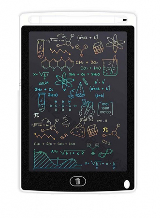 Tablete grafice desen - Tableta grafica de desenat pentru copii,color de 8.5 inch diagonala, cu buton de stergere si creion - Alb
