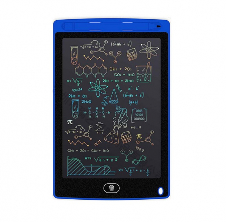 Tablete grafice desen - Tableta grafica de desenat pentru copii,color de 8.5 inch diagonala, cu buton de stergere si creion - Albastru