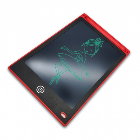 Tablete grafice desen - Tableta grafica de desenat pentru copii de 10 inch diagonala, cu buton de stergere si creion - Rosu