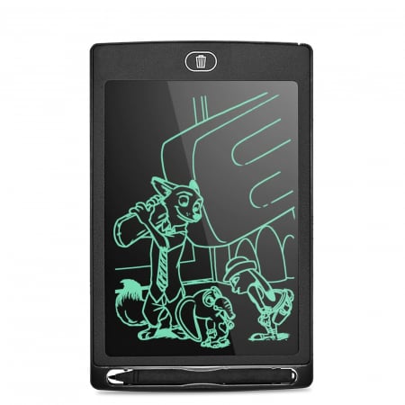 Tablete grafice desen - Tableta grafica de desenat pentru copii de 8.5 inch diagonala, cu buton de stergere si creion - Negru