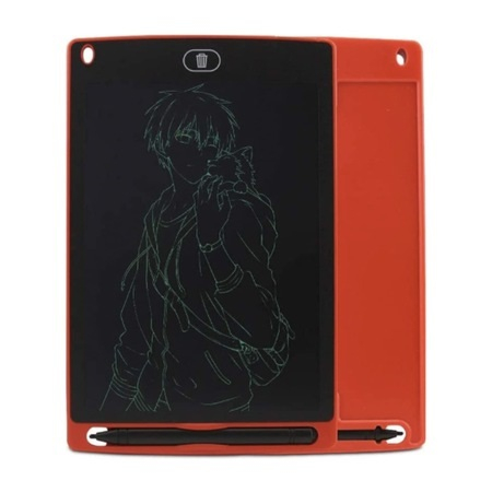 Tableta grafica de desenat pentru copii de 8.5 inch diagonala, cu buton de stergere si creion - Rosu [3]