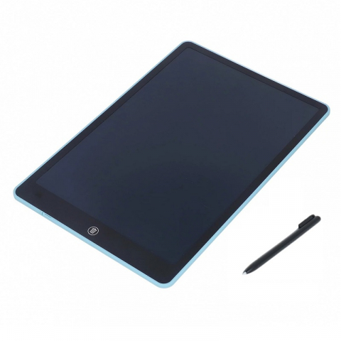 JOCURI ȘI JUCĂRII - Tableta grafica de desenat pentru copii,color de 16 inch diagonala, cu buton de stergere si creion - Albastru deschis
