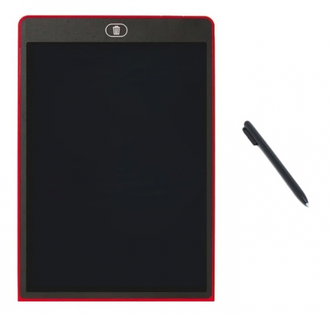 JOCURI ȘI JUCĂRII - Tableta grafica de desenat pentru copii,color de 16 inch diagonala, cu buton de stergere si creion - Rosu