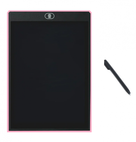 JOCURI ȘI JUCĂRII - Tableta grafica de desenat pentru copii,color de 16 inch diagonala, cu buton de stergere si creion - Roz