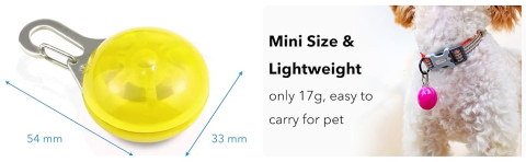 Tag luminos LED pentru zgarda, rucsac sau bicicleta, vizibilitate crescuta pe timp de noapte si ceata, siguranta sporita, Albastru [5]